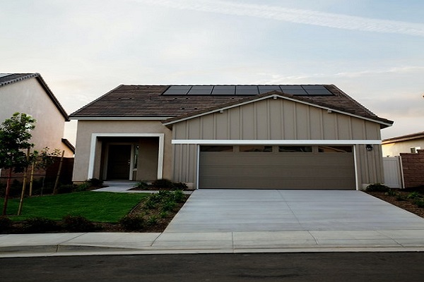 Solar panels on the roof of a home. Solar panels on the roof of a home.